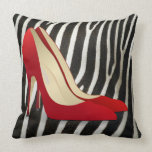 red high heel shoes pillow