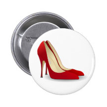 red high heel shoes pinback buttons