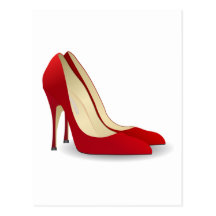 red high heel shoes post cards