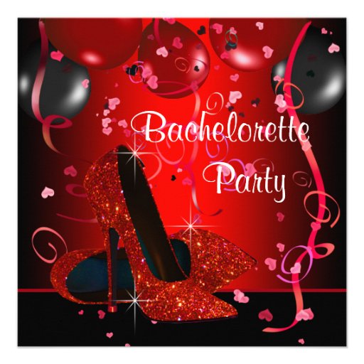 Red High Heel Shoes Red Bachelorette Party Custom Announcements