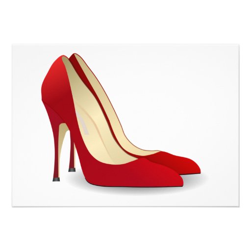 red high heels personalized invite