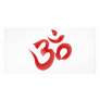 Red Hindu Symbol Om Aum Devanagari Calligraphy Customized Photo Card