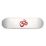 Red Hindu Symbol Om Aum Devanagari Calligraphy Skate Boards