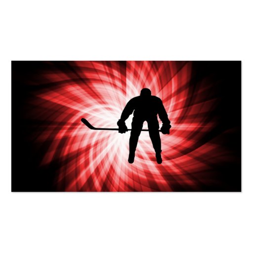 Red Hockey Business Card Templates (back side)