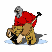 Red Hockey Goalie Photo Cut Outs