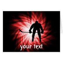 Red Hockey Greeting Cards