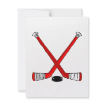 Red Hockey Custom Invite