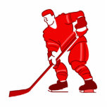 Red Hockey Player Logo Photo Cut Out