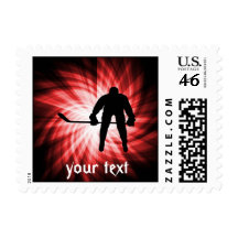 Red Hockey Postage Stamp
