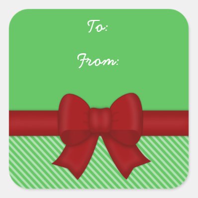 Red Holiday Bow Gift Labels Stickers