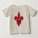 Red Holiday Fleur de lis Organic Baby t-shirts by ARTegrity Red Holiday Fleur de lis Organic Baby t-shirts