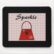 Red Holiday Handbag - Sparkle mousepads