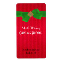 Red Holiday Home Made Wine Labels