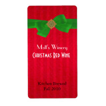 Red Holiday Home Made Wine Labels