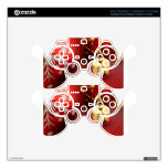 Red Holiday Ornaments PS3 Controller Decals