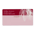 Red holiday pine cones needles elegant shipping label