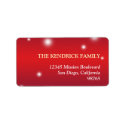 Red holiday snowy white glow dots return address label