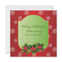 Red Holidays Dinner or Cocktail Party invitations