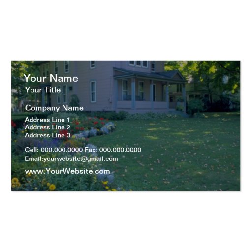 Red Home in Upstate New York flowers Business Card (front side)