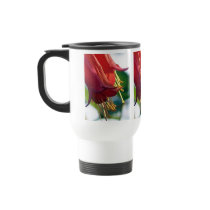 Red Honeysuckle Commuter Mug - White by Artinua Red Honeysuckle Commuter Mug - White