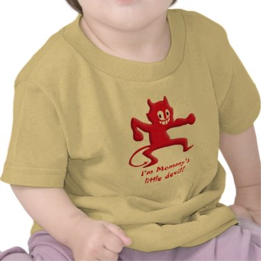 Red Horned Devil Imp with Pointed Tail T Shirt