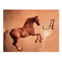 RED HORSE MONOGRAM POSTCARD