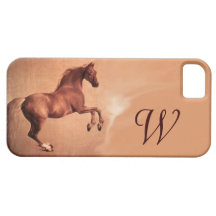 RED HORSE Parchment Monogram iPhone 5 Cover