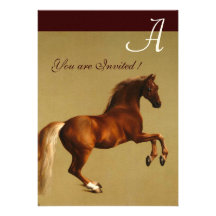 RED HORSE Party Felt paper Custom Invitations