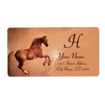 RED HORSE ,pink Shipping Label