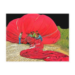 Red Hot Air Balloon - Gathering and Packing (2) Postcard