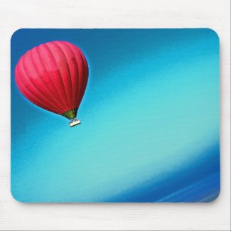 Red Hot Air Balloon in Graduated Blue Sky mousepad