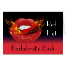 Red Hot Bachelorette Bash Invitation Card