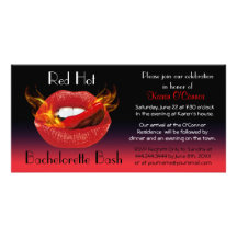 Red Hot Bachelorette Bash Invitation Custom Photo Card