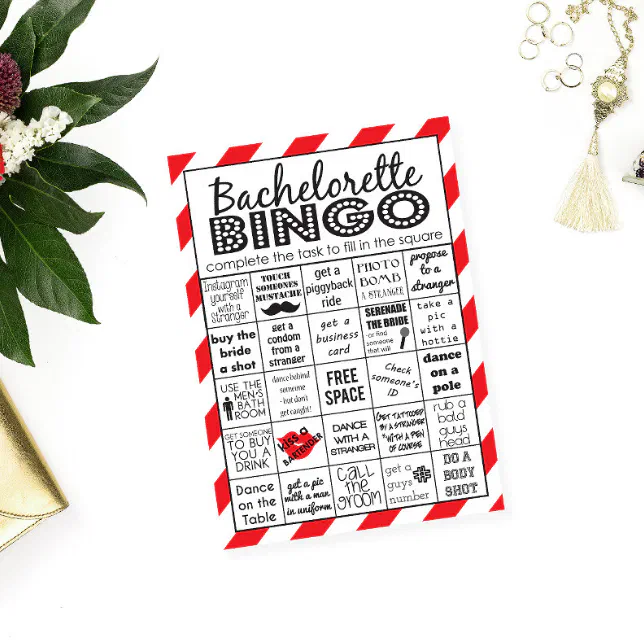 Red Hot Bachelorette Bingo Party Game Challenge Invitation Zazzle