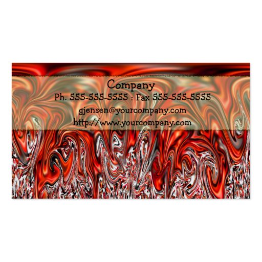 Red Hot Flowing Metal Business Cards (back side)
