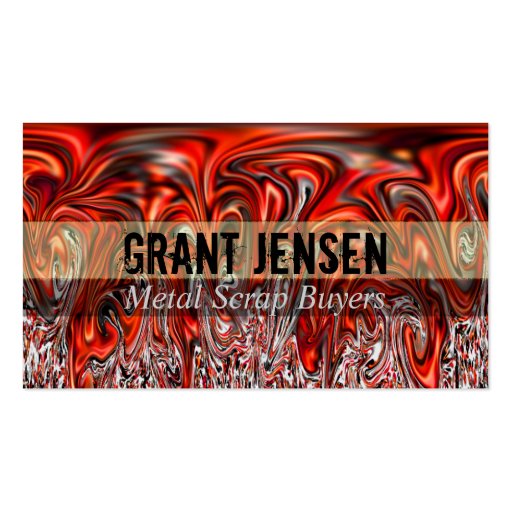 Red Hot Flowing Metal Business Cards (front side)