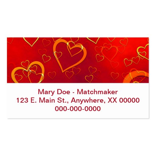 Red Hot Hearts Business Card Template (front side)