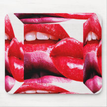 Red Hot Lipstick Lips Mousepads