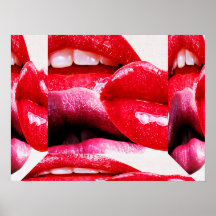 Red Hot Lipstick Lips Posters