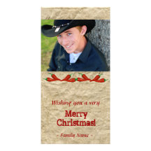 Red Hot Pepper Rustic Photo Christmas Card Photo Cards