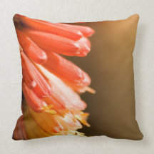 Red Hot Poker flower Throw Pillow