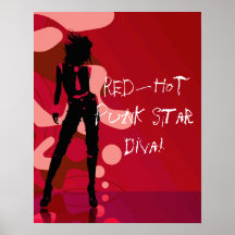 Red Hot Punk Star Diva Print