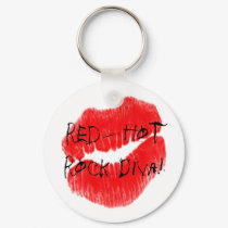 Red Hot Rock Diva Lips I keychains