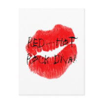 Red Hot Rock Diva Lips II postcards by MusicStars Red Hot Rock Diva Lips II postcards