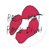 Red Hot Rock Diva Lips II stickers by MusicStars Red Hot Rock Diva Lips II stickers