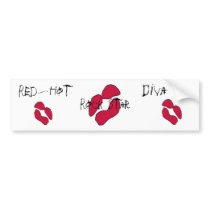 Red Hot Rock Star Diva Lips Bumper Sticker bumper stickers by MusicStars Red Hot Rock Star Diva Lips Bumper Sticker bumper stickers