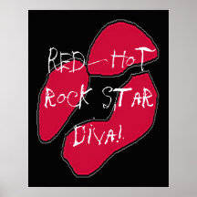 Red Hot Rock Star Diva Lips Poster