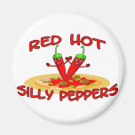 Red Hot Silly Peppers Refrigerator Magnets