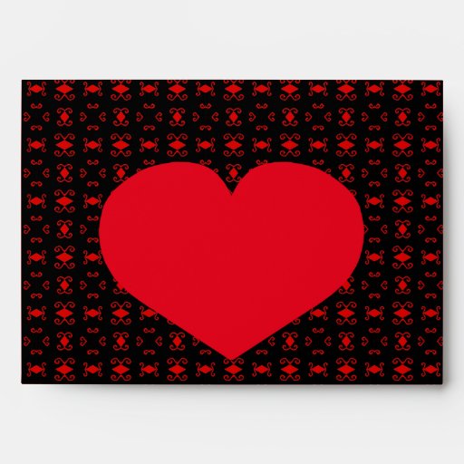 Red Hot Valentines Day Heart Pattern Envelope