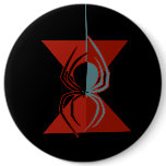 Red Hourglass Spider Pinback Button